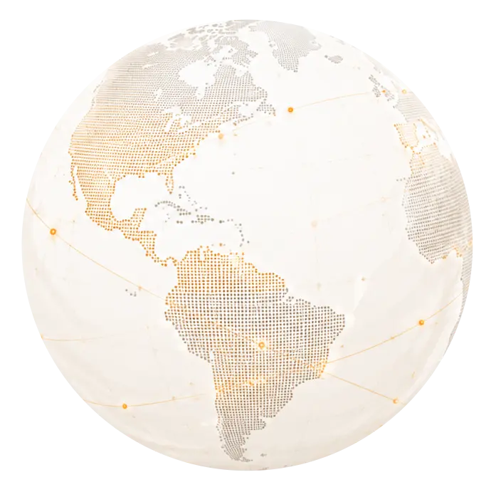 Globo terráqueo con proyectos georreferenciados de TerrioLabs